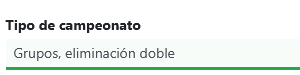 Elija “Grupos, doble eliminación”