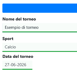 Passo 1: Crea un torneo