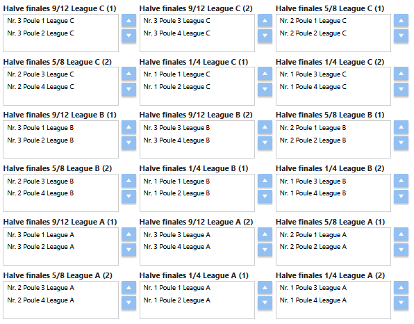 Halve finales in leagues